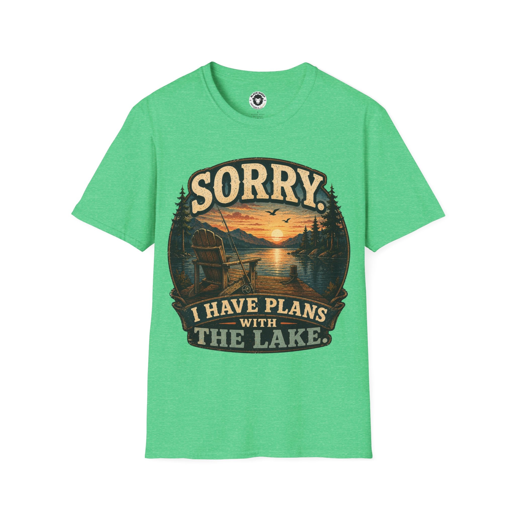 Lake Plans T-Shirt — "Sorry I Have Plans With The Lake" Retro Sunset Tee