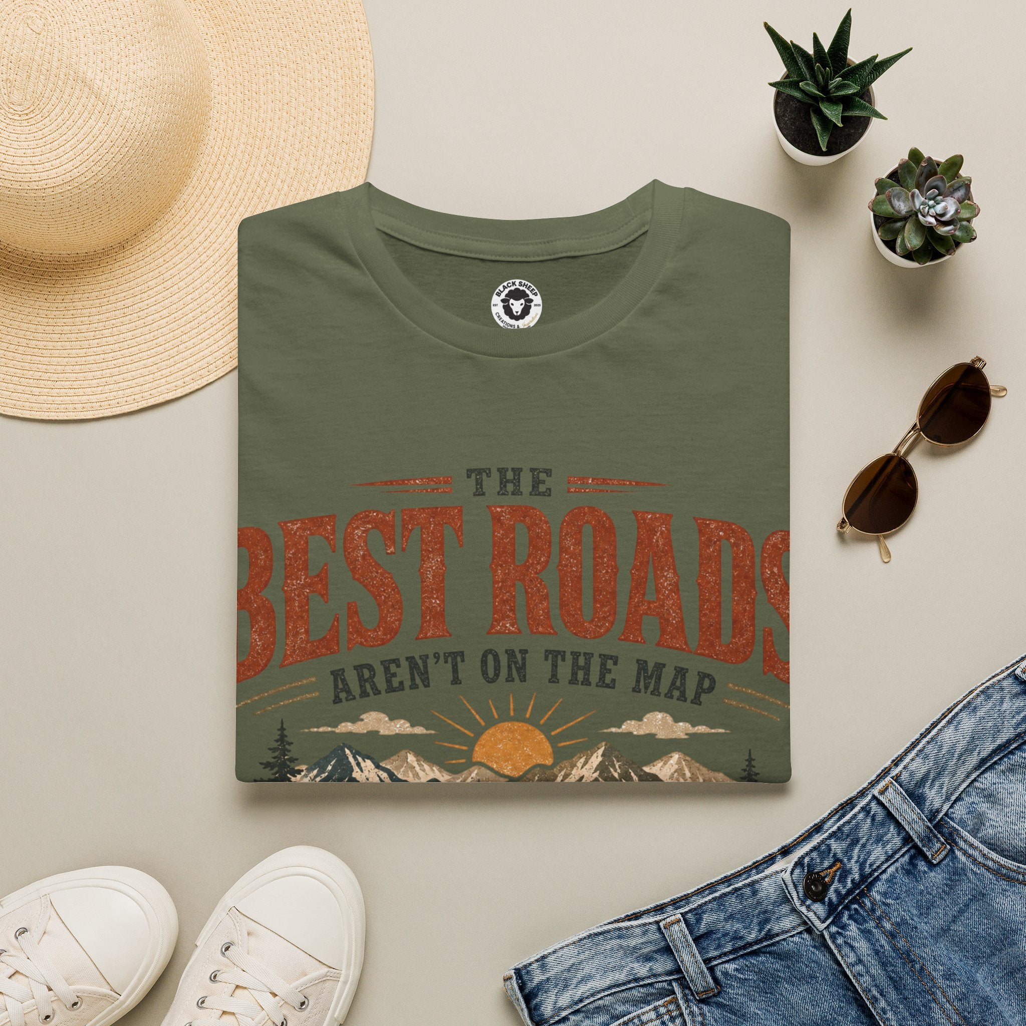 Adventure Graphic T-Shirt — "The Best Roads Aren't On the Map"