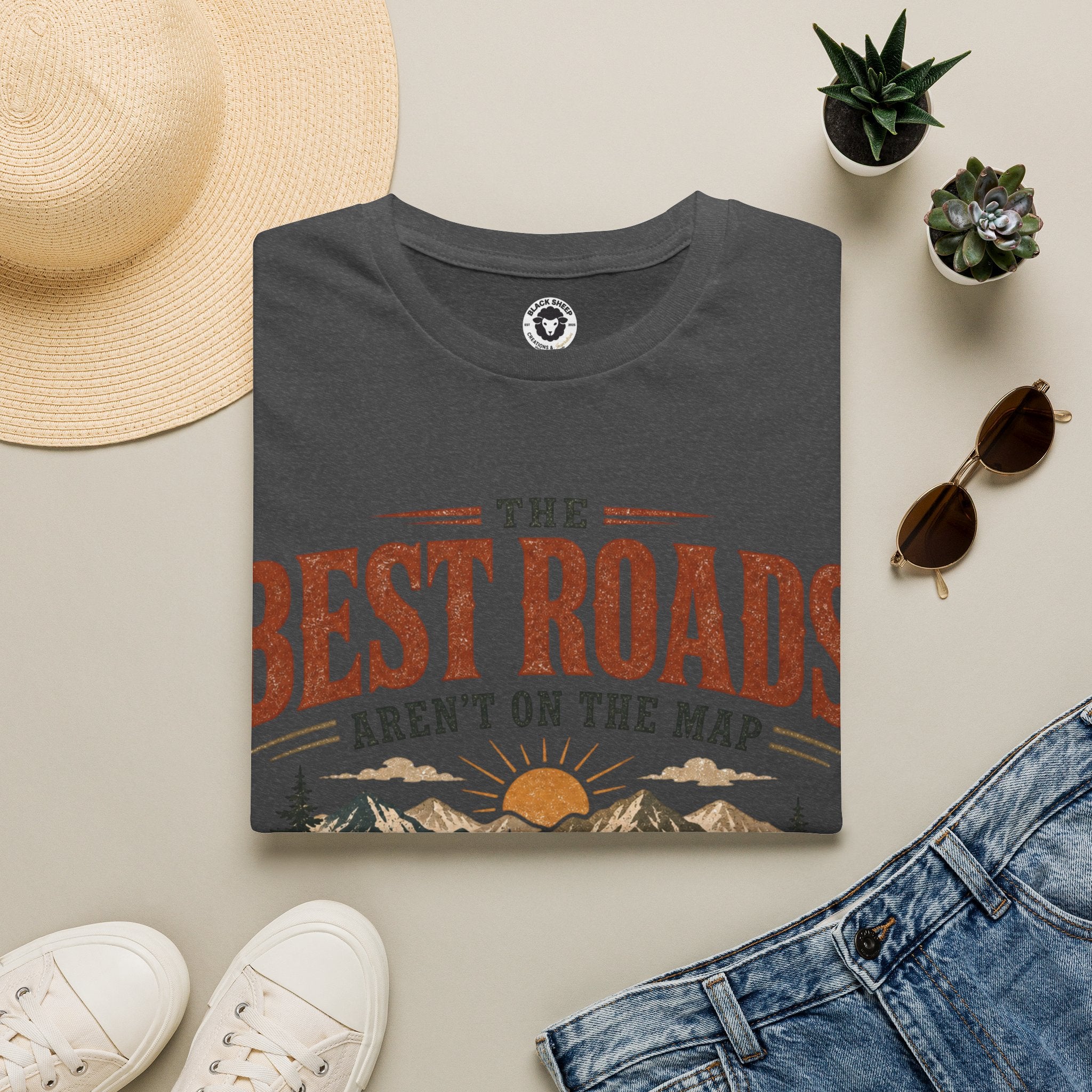 Adventure Graphic T-Shirt — "The Best Roads Aren't On the Map"
