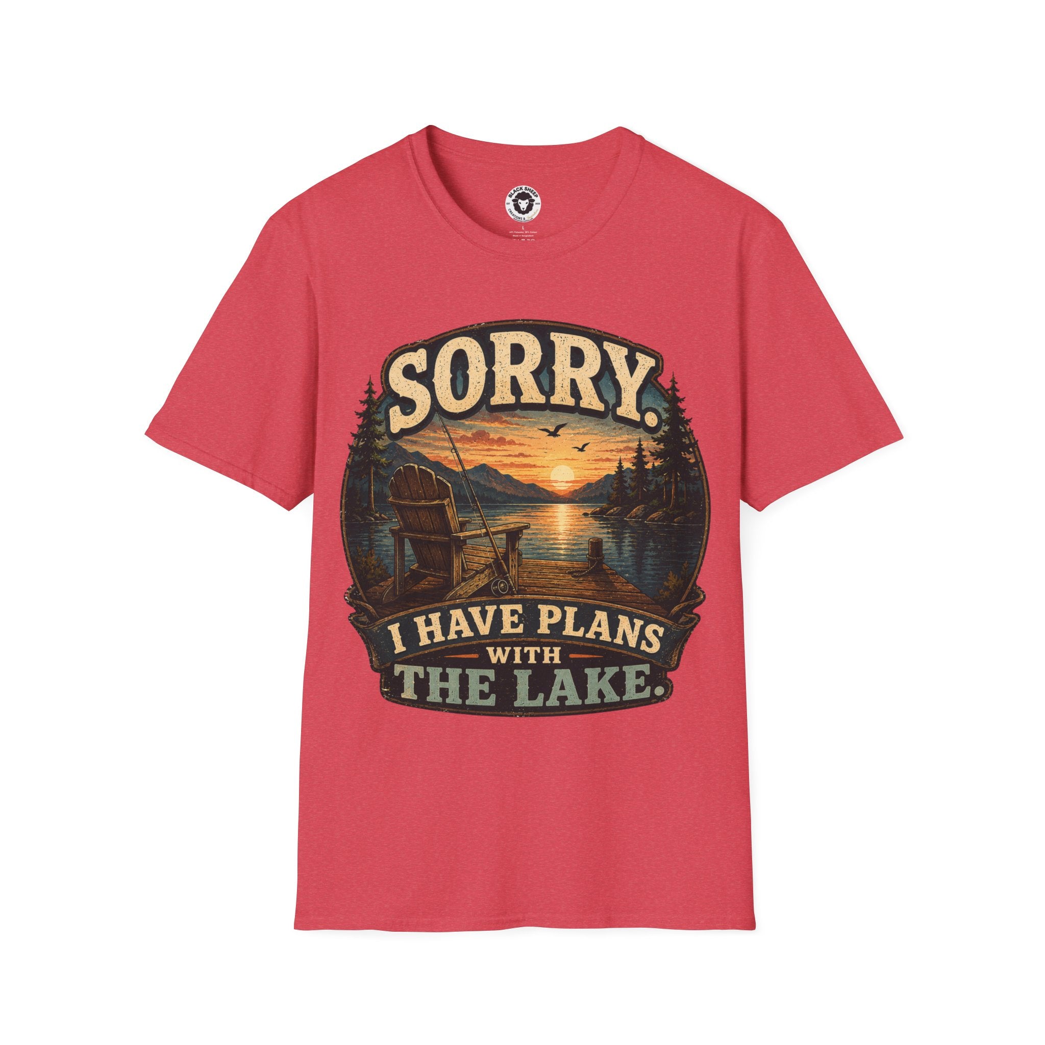 Lake Plans T-Shirt — "Sorry I Have Plans With The Lake" Retro Sunset Tee