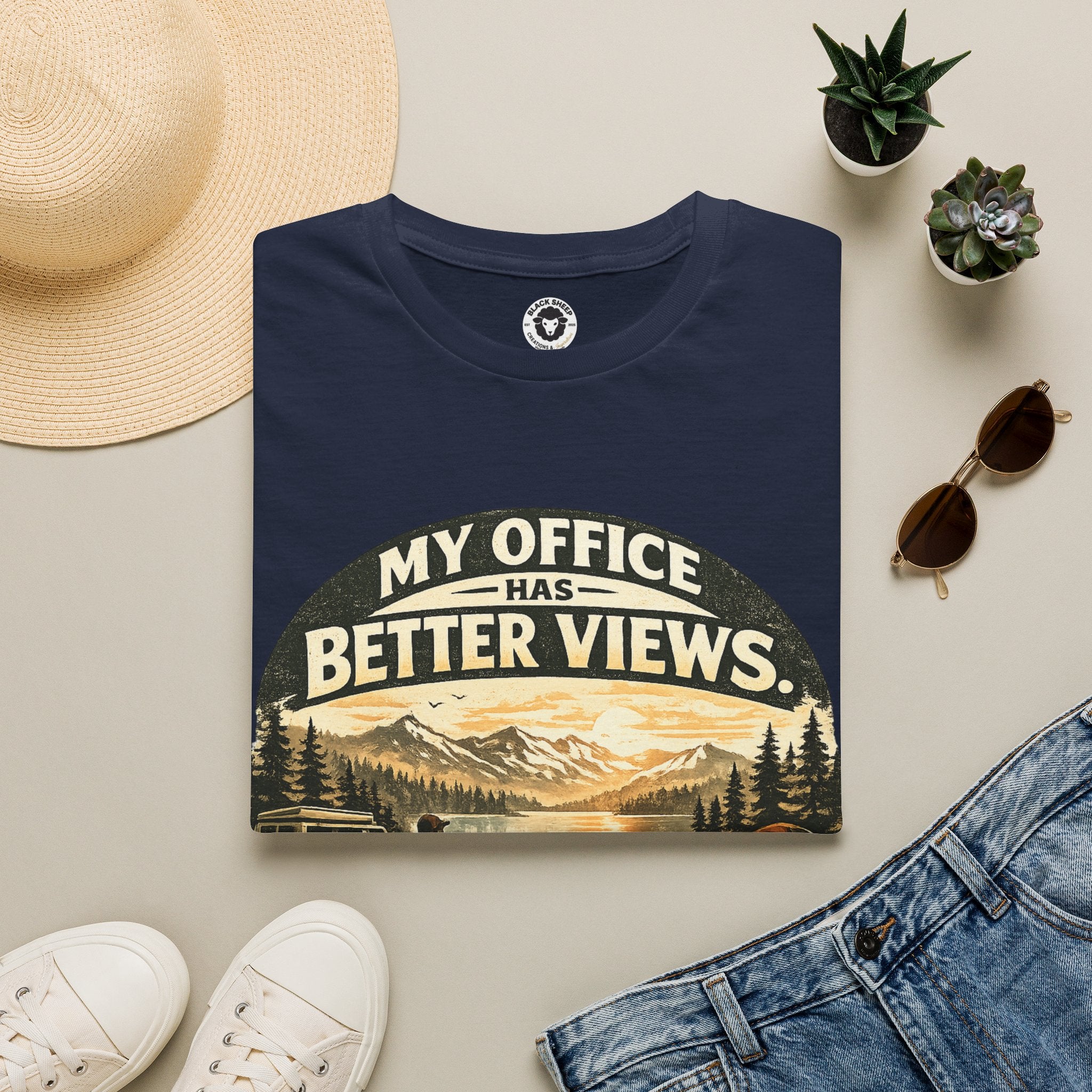 My Office Has Better Views T-Shirt — Scenic Mountain Work-From-Home Tee