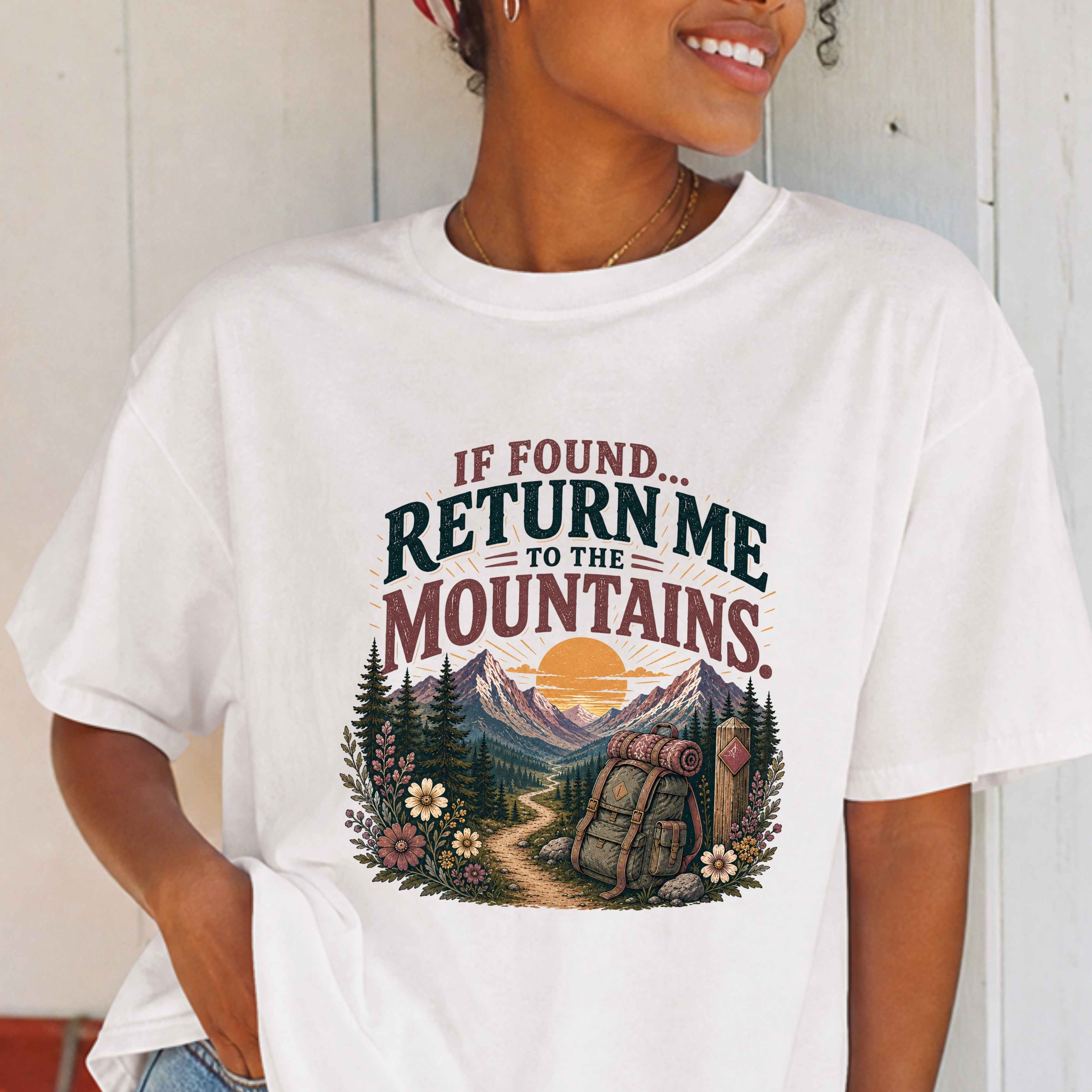 If Found Return Me to the Mountains T-Shirt — Adventure Hiking Graphic Tee