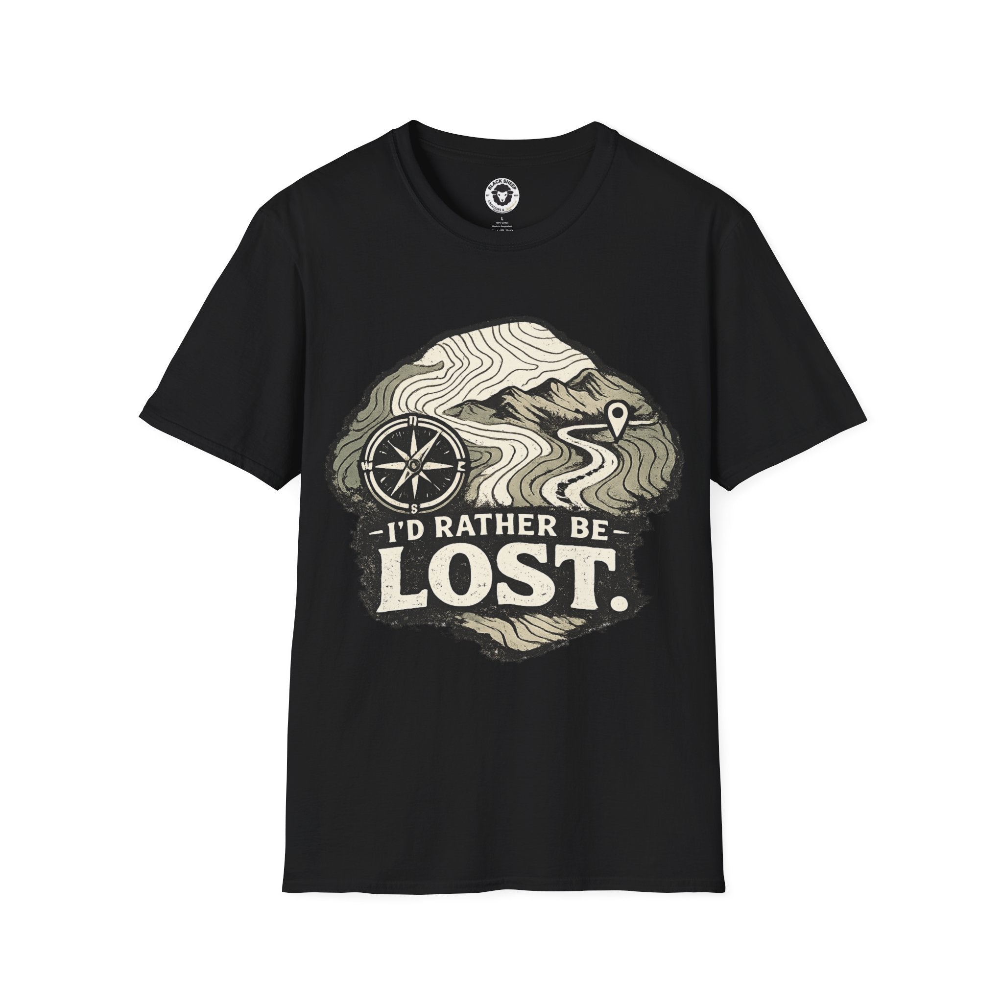 I'd Rather Be Lost T-Shirt — Adventure Compass Mountain Tee