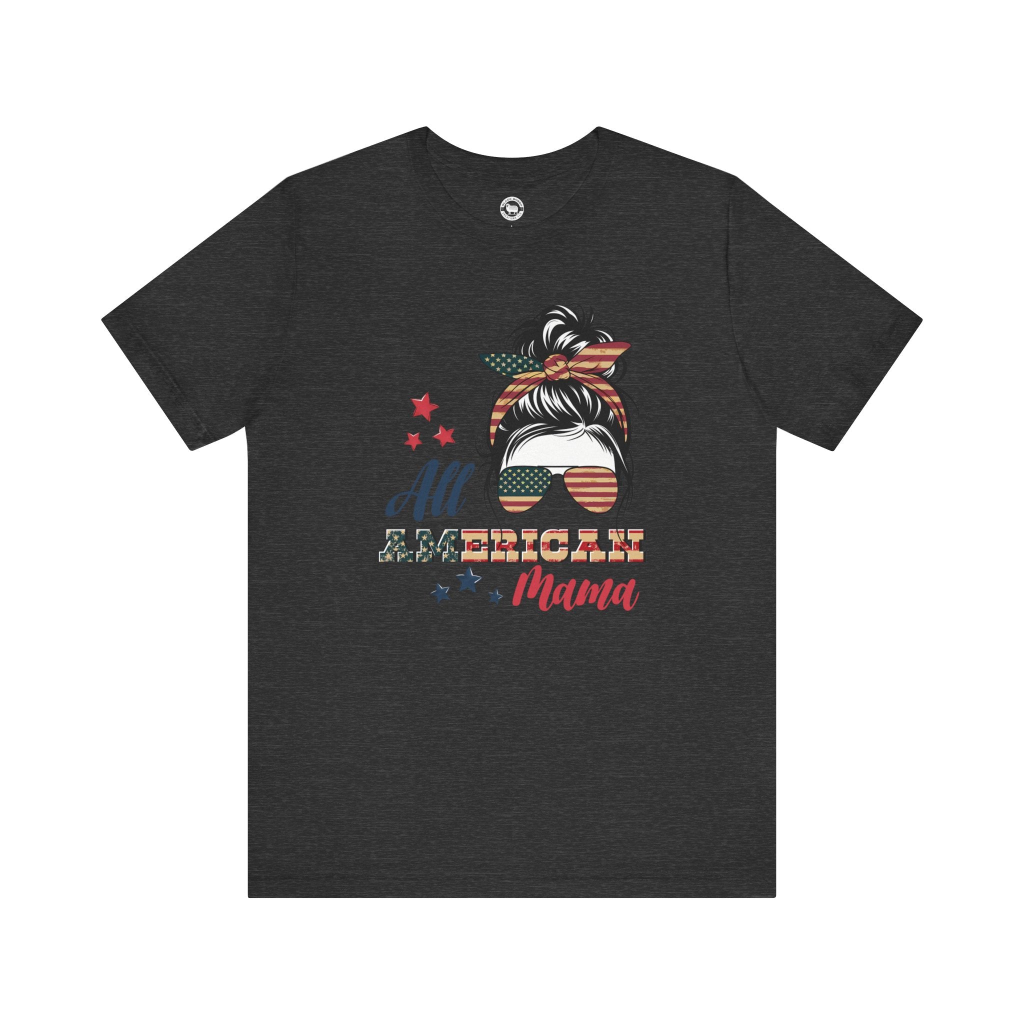 American Mama Tee - Unisex Jersey Short Sleeve Tee for Stars, Stripes & Sass (USA Shirt, 4th of July, Soft Cotton Tee, Mom Shirt, Mama, T-shirt, America)