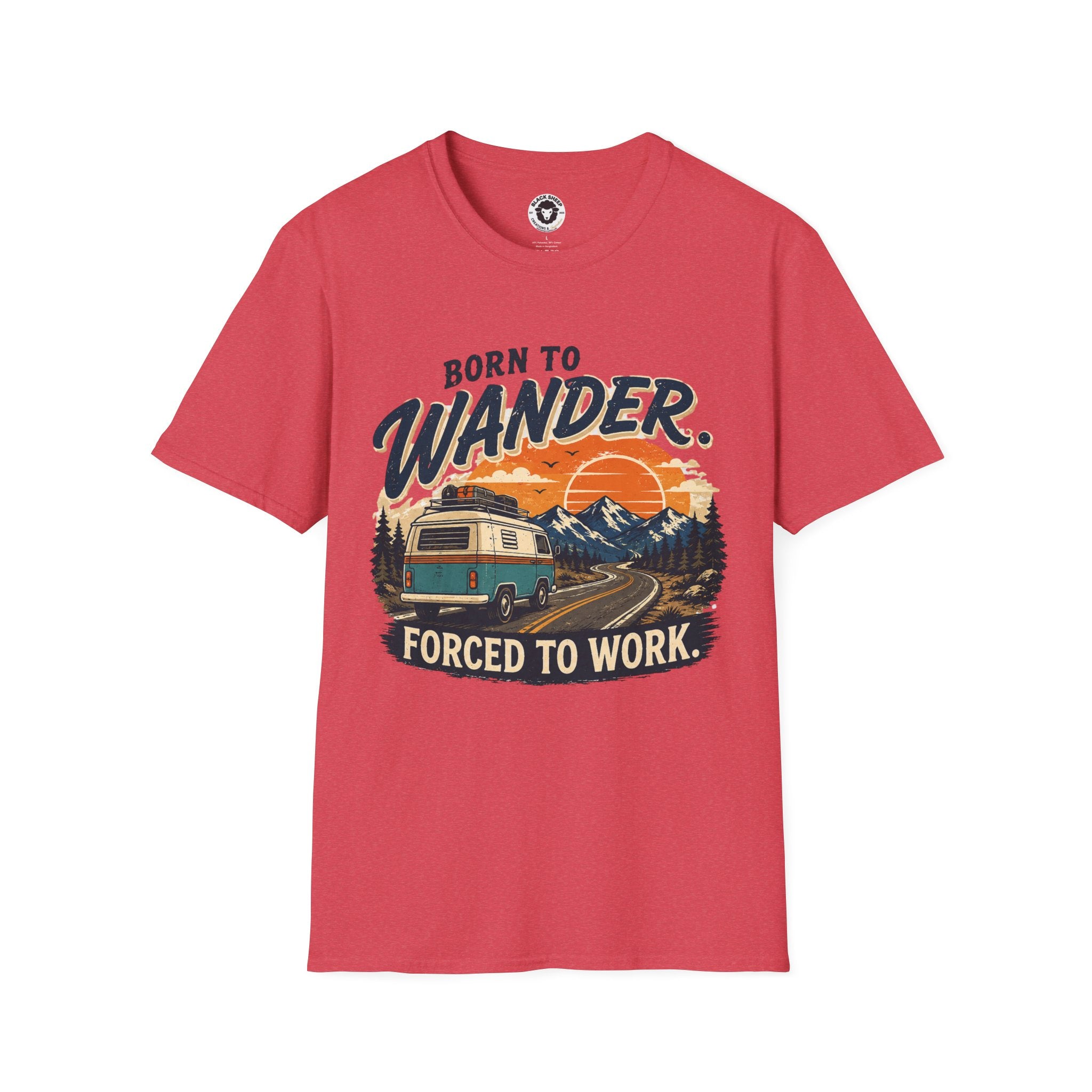 Born to Wander T-Shirt — Retro Adventure RV Graphic