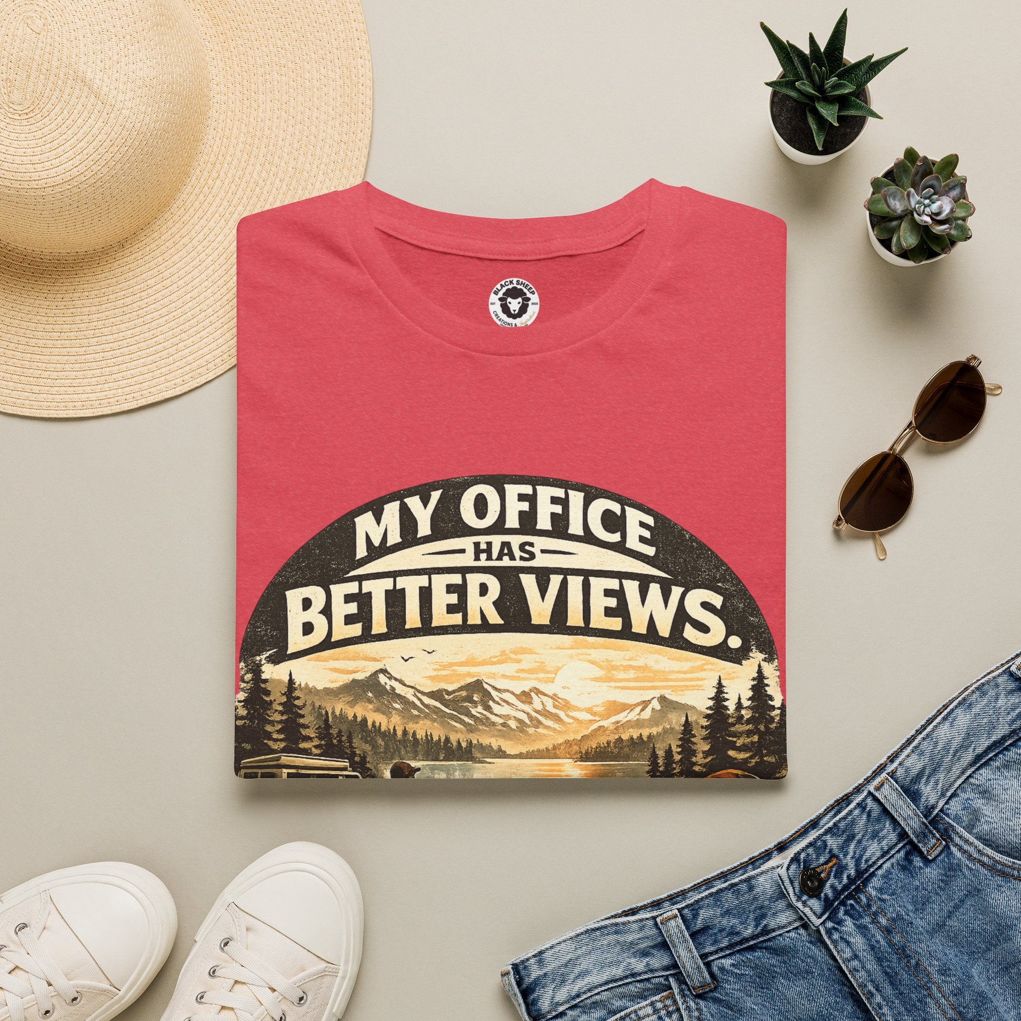 My Office Has Better Views T-Shirt — Scenic Mountain Work-From-Home Tee