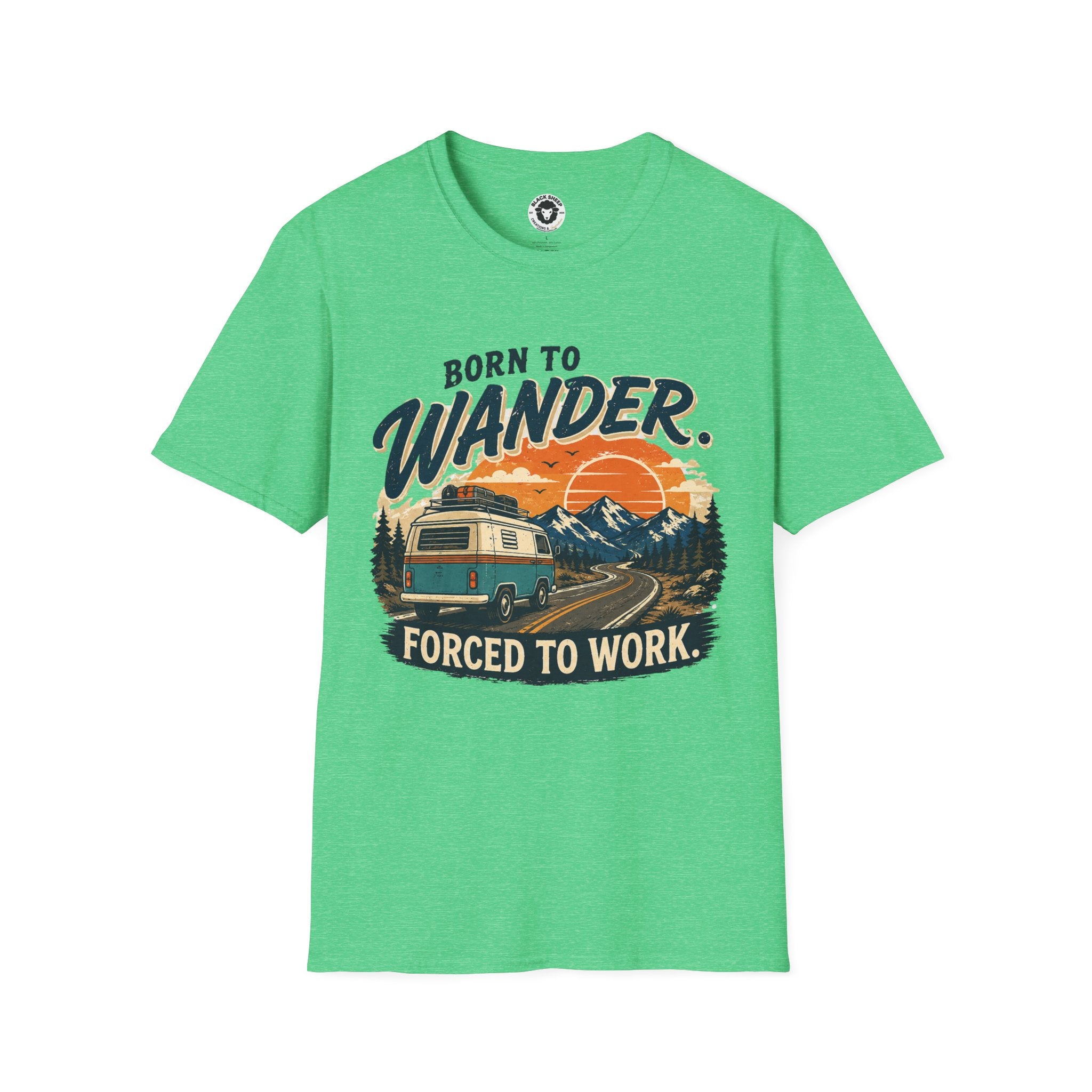 Born to Wander T-Shirt — Retro Adventure RV Graphic