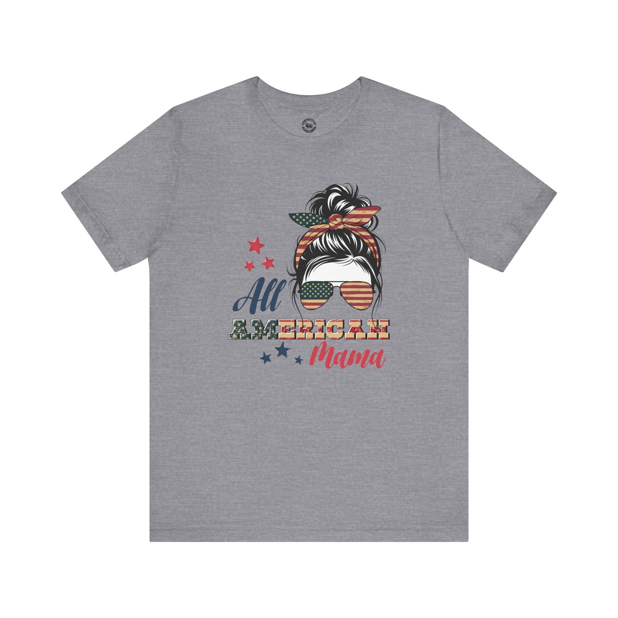 American Mama Tee - Unisex Jersey Short Sleeve Tee for Stars, Stripes & Sass (USA Shirt, 4th of July, Soft Cotton Tee, Mom Shirt, Mama, T-shirt, America)