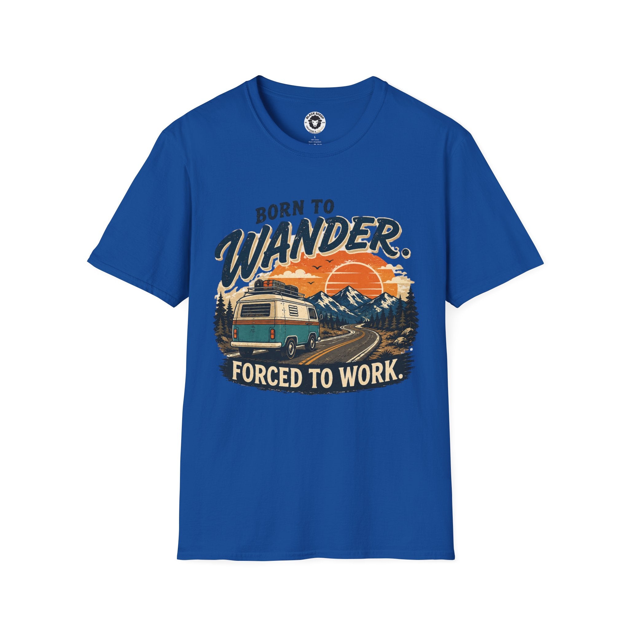 Born to Wander T-Shirt — Retro Adventure RV Graphic