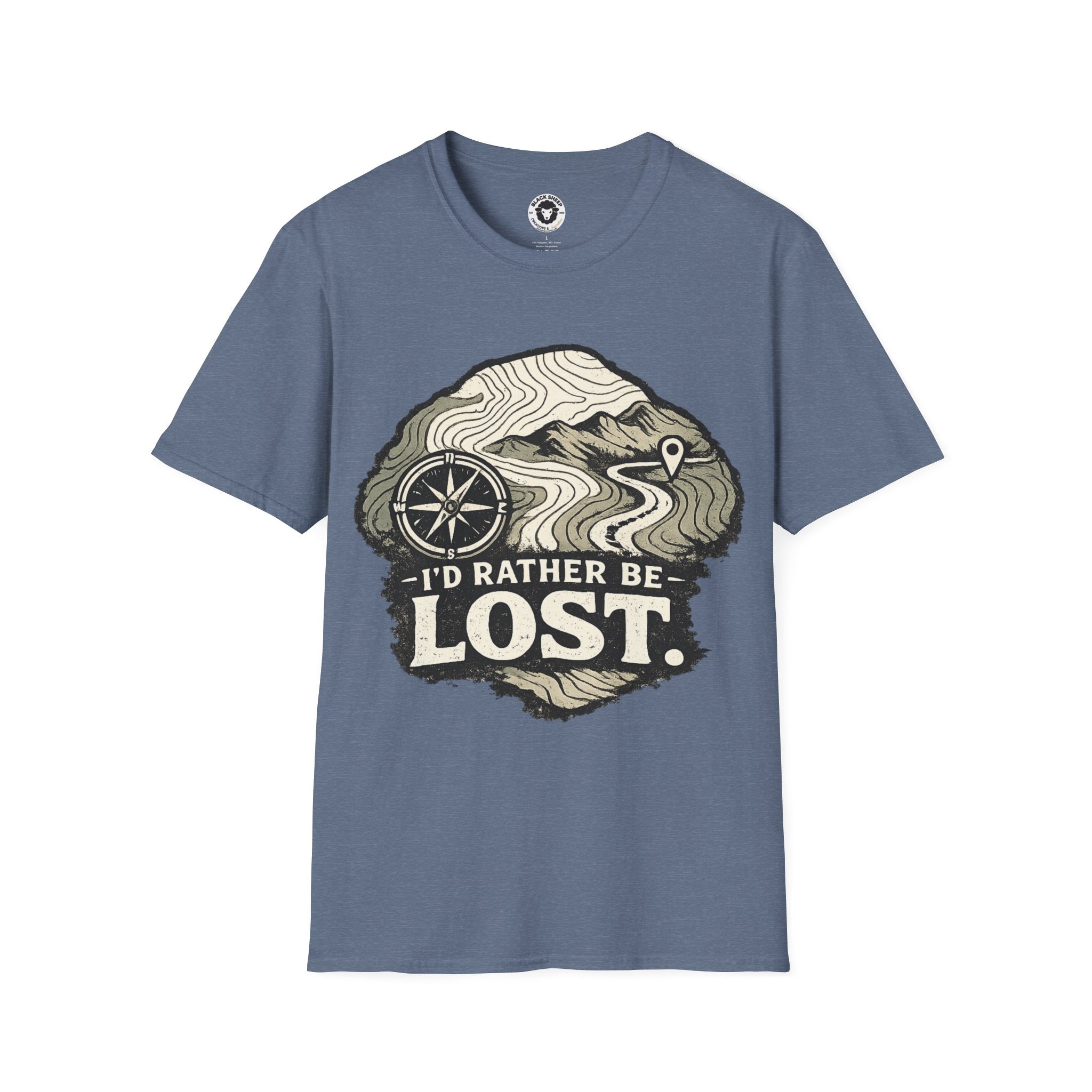 I'd Rather Be Lost T-Shirt — Adventure Compass Mountain Tee
