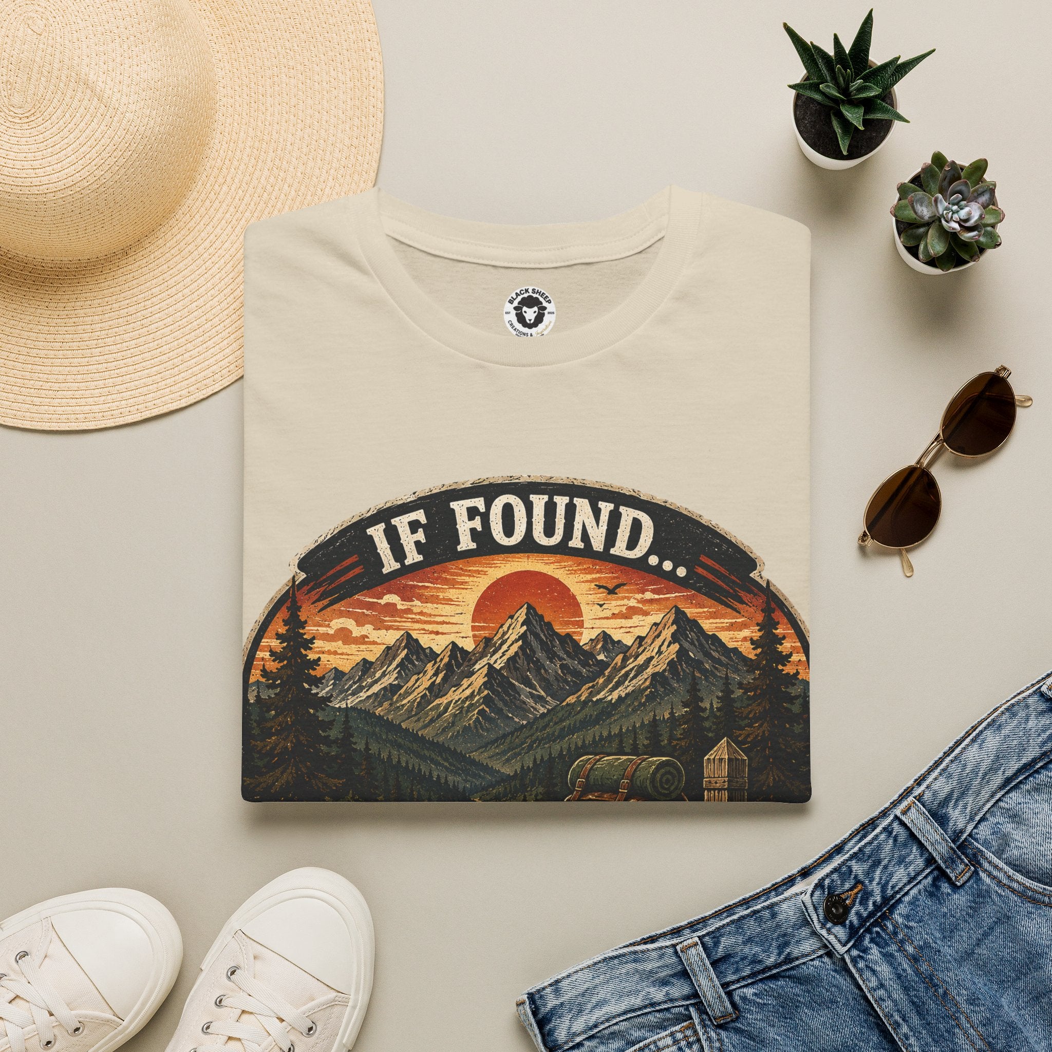 If Found Return Me to the Mountains T-Shirt — Retro Outdoor Hiking Tee