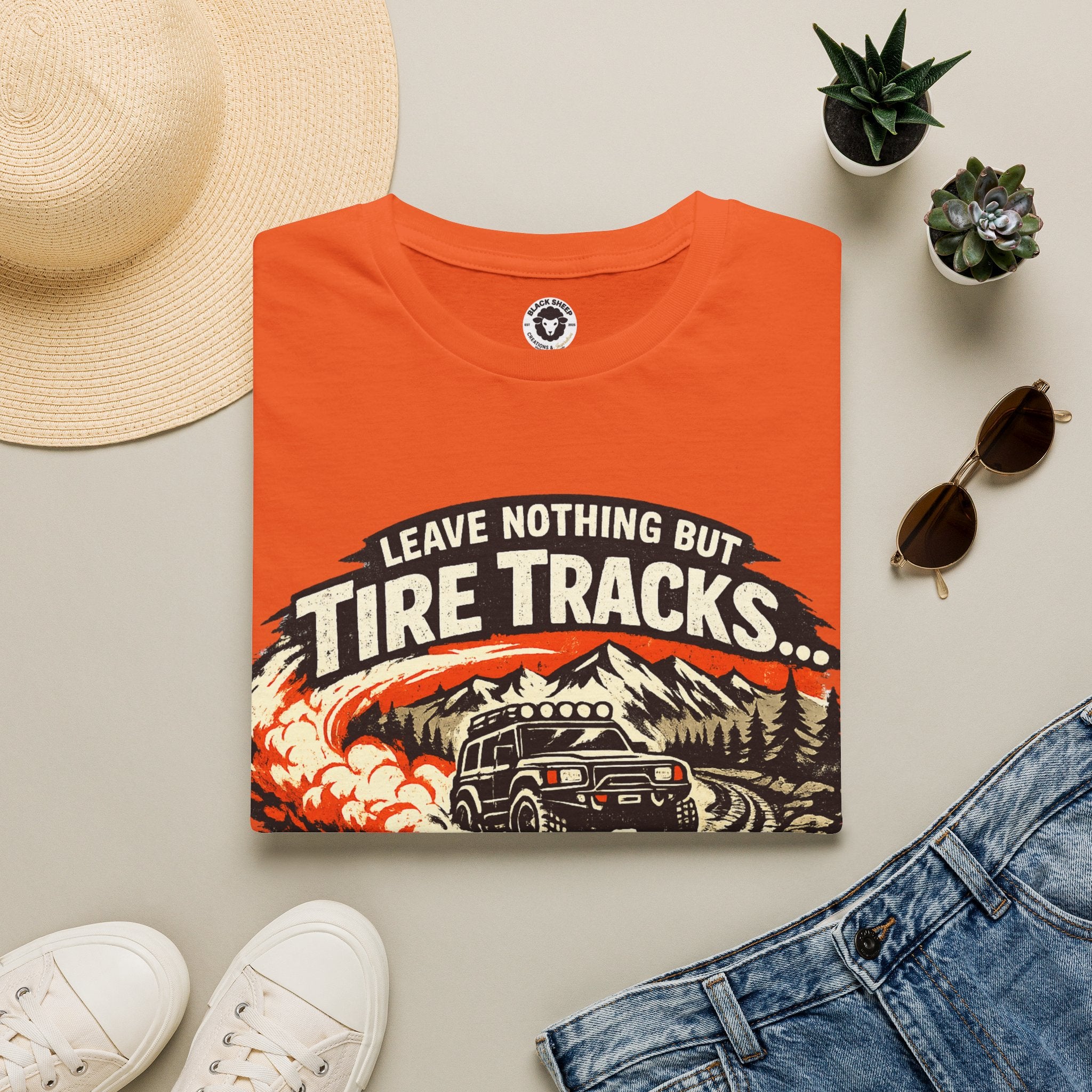T-Shirt — "Leave Nothing But Tire Tracks... and Good Stories" Off-Road Adventure Tee