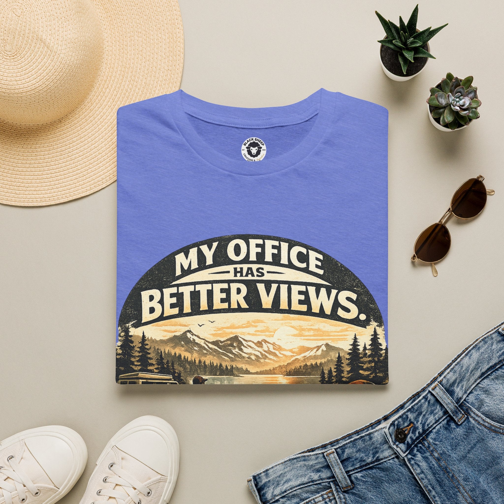 My Office Has Better Views T-Shirt — Scenic Mountain Work-From-Home Tee