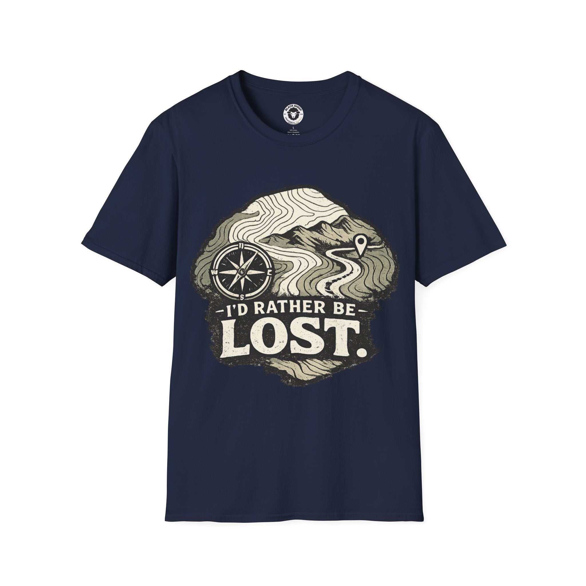 I'd Rather Be Lost T-Shirt — Adventure Compass Mountain Tee