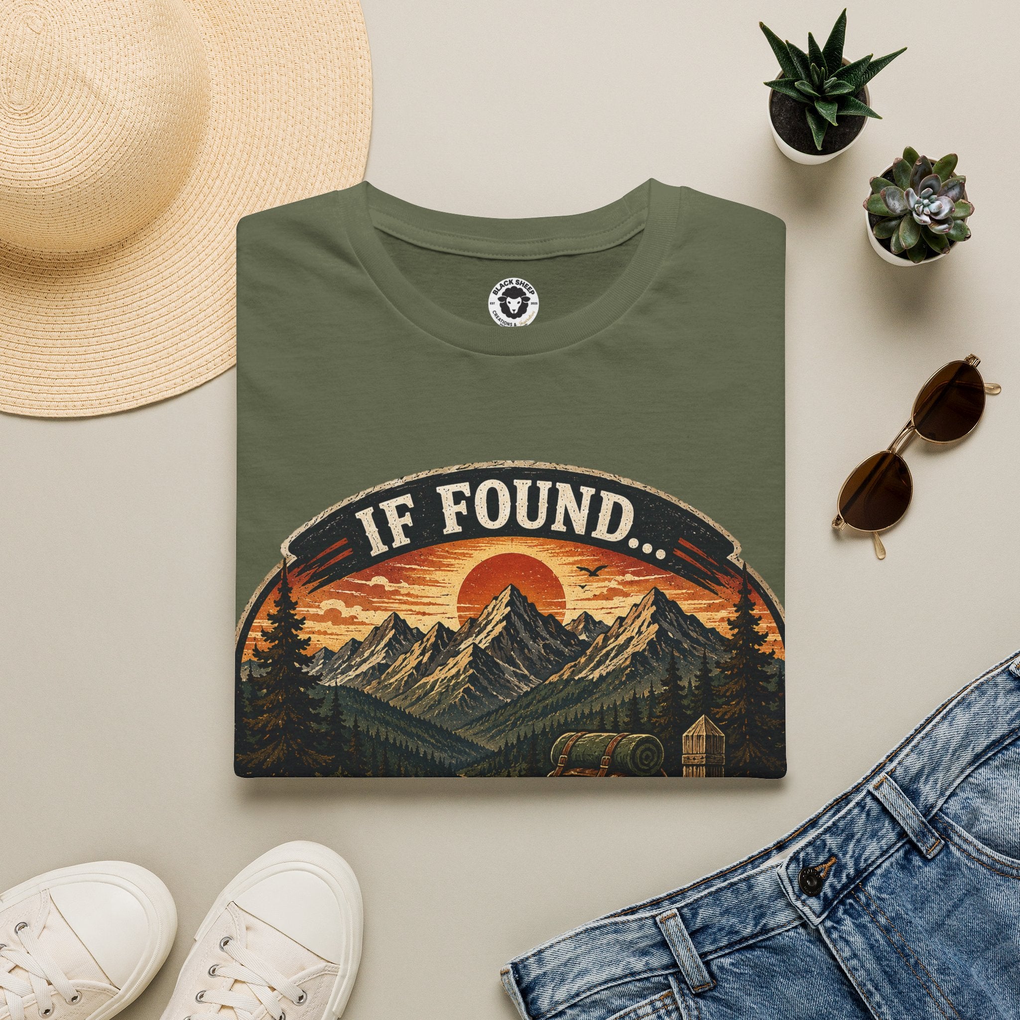 If Found Return Me to the Mountains T-Shirt — Retro Outdoor Hiking Tee