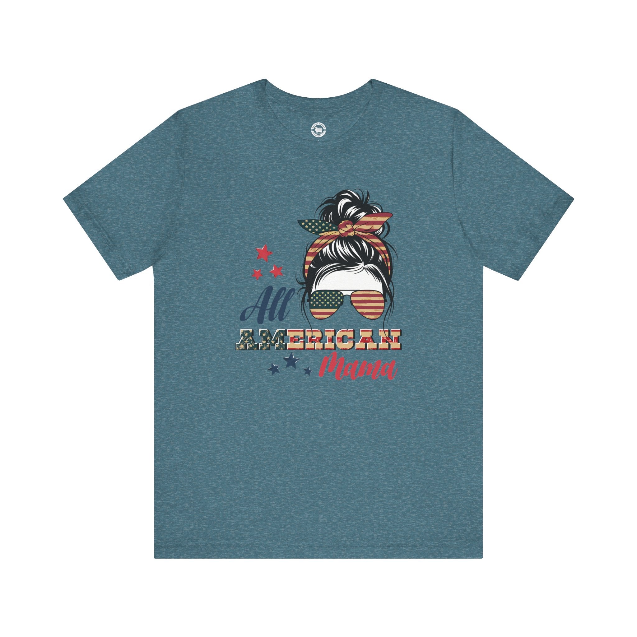American Mama Tee - Unisex Jersey Short Sleeve Tee for Stars, Stripes & Sass (USA Shirt, 4th of July, Soft Cotton Tee, Mom Shirt, Mama, T-shirt, America)