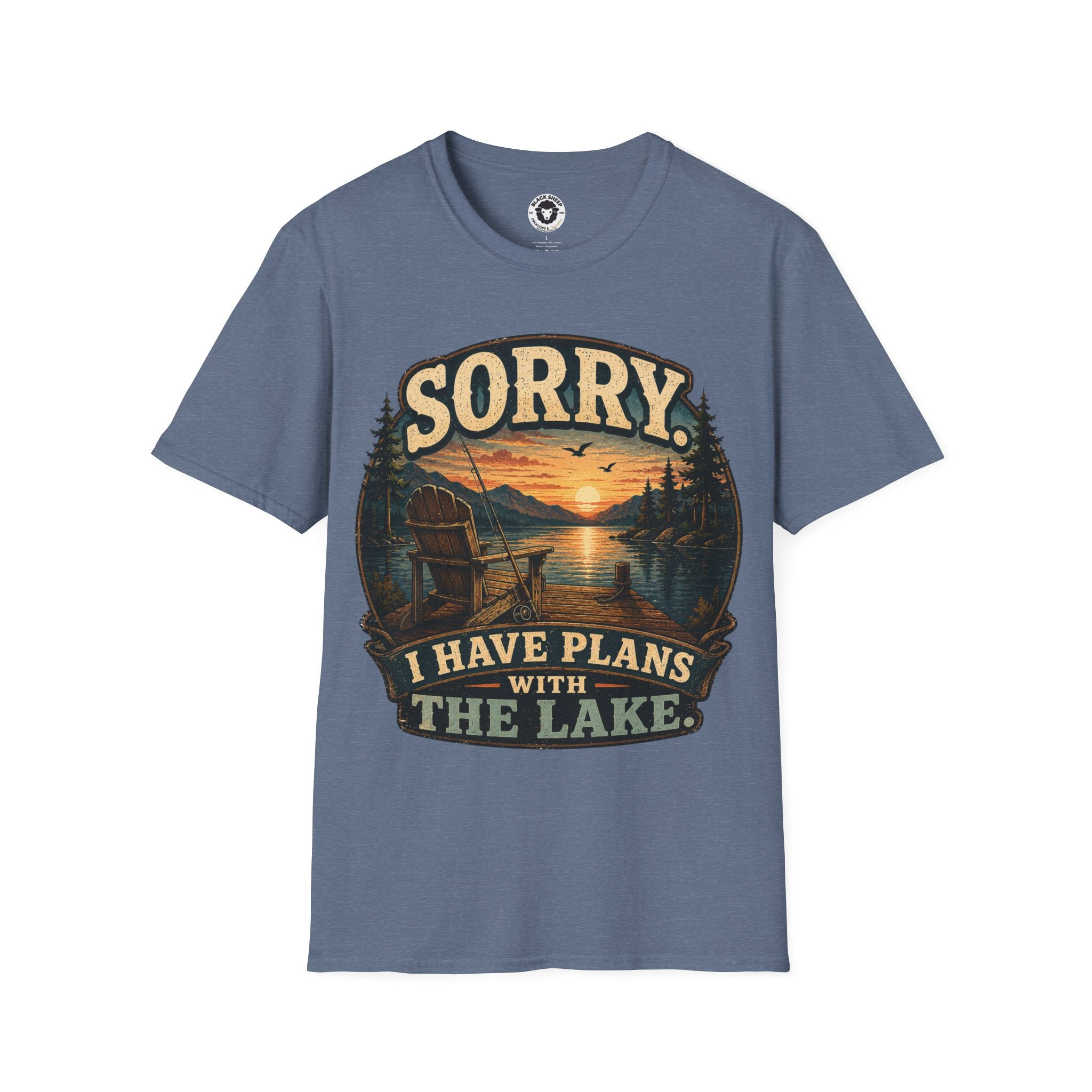 Lake Plans T-Shirt — "Sorry I Have Plans With The Lake" Retro Sunset Tee