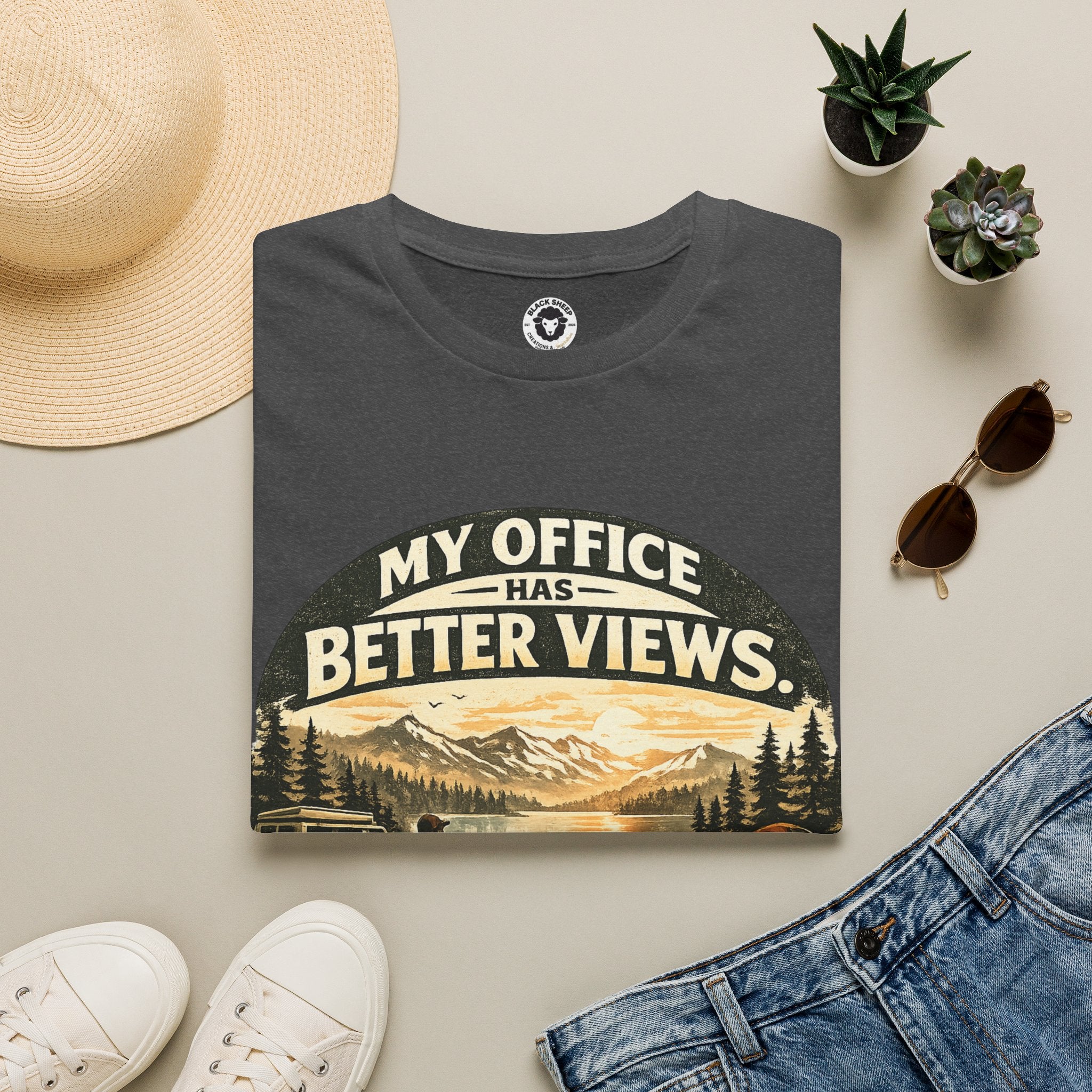 My Office Has Better Views T-Shirt — Scenic Mountain Work-From-Home Tee