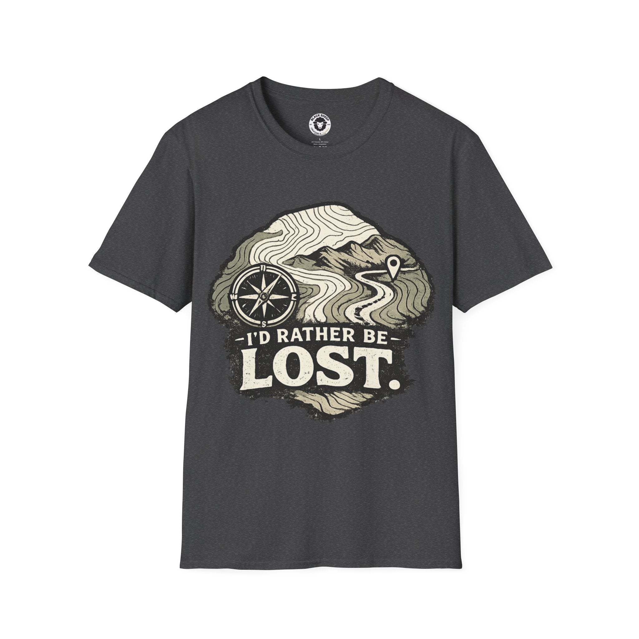 I'd Rather Be Lost T-Shirt — Adventure Compass Mountain Tee