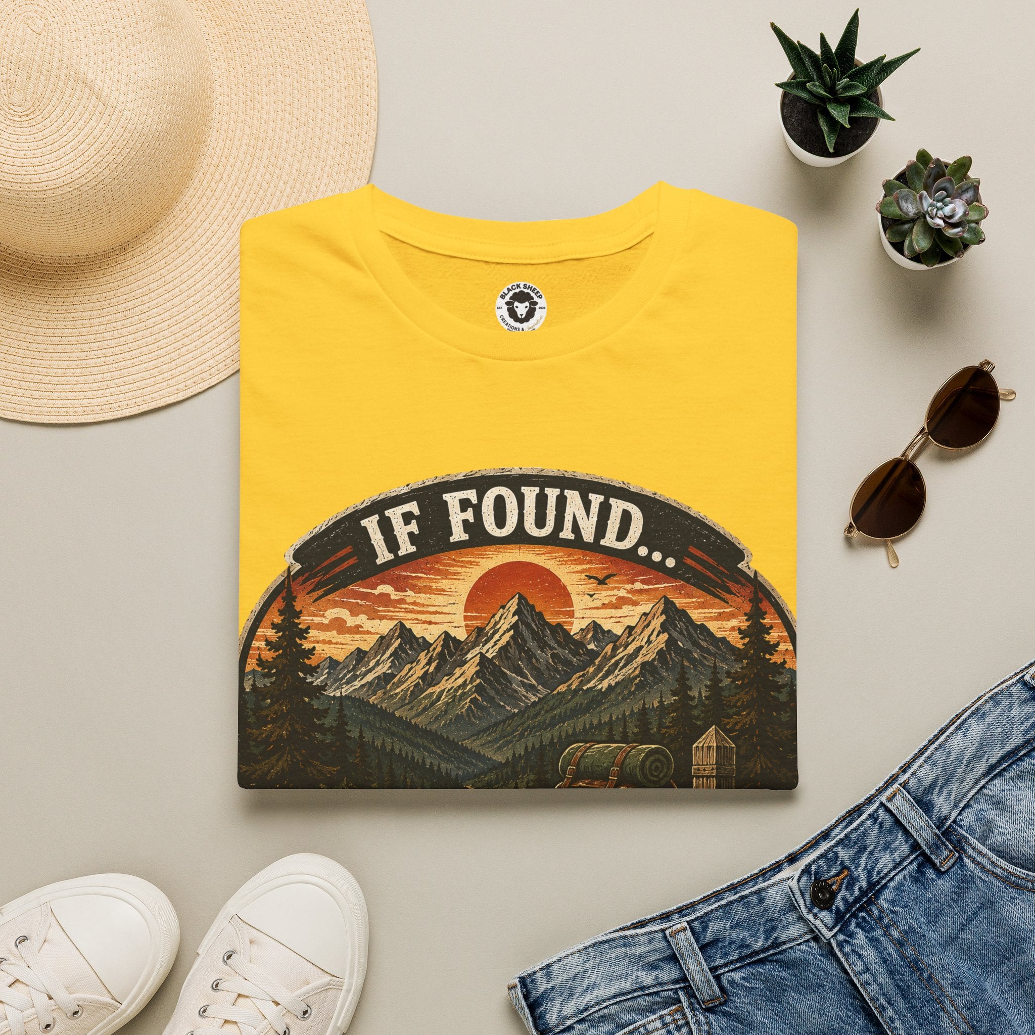 If Found Return Me to the Mountains T-Shirt — Retro Outdoor Hiking Tee