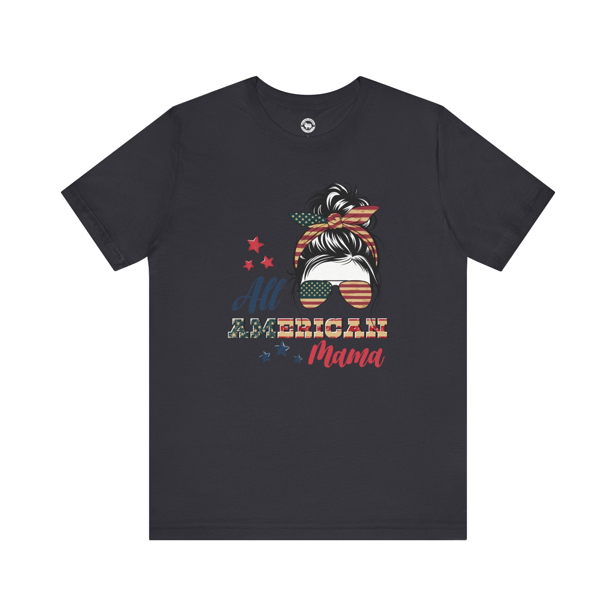 American Mama Tee - Unisex Jersey Short Sleeve Tee for Stars, Stripes & Sass (USA Shirt, 4th of July, Soft Cotton Tee, Mom Shirt, Mama, T-shirt, America)