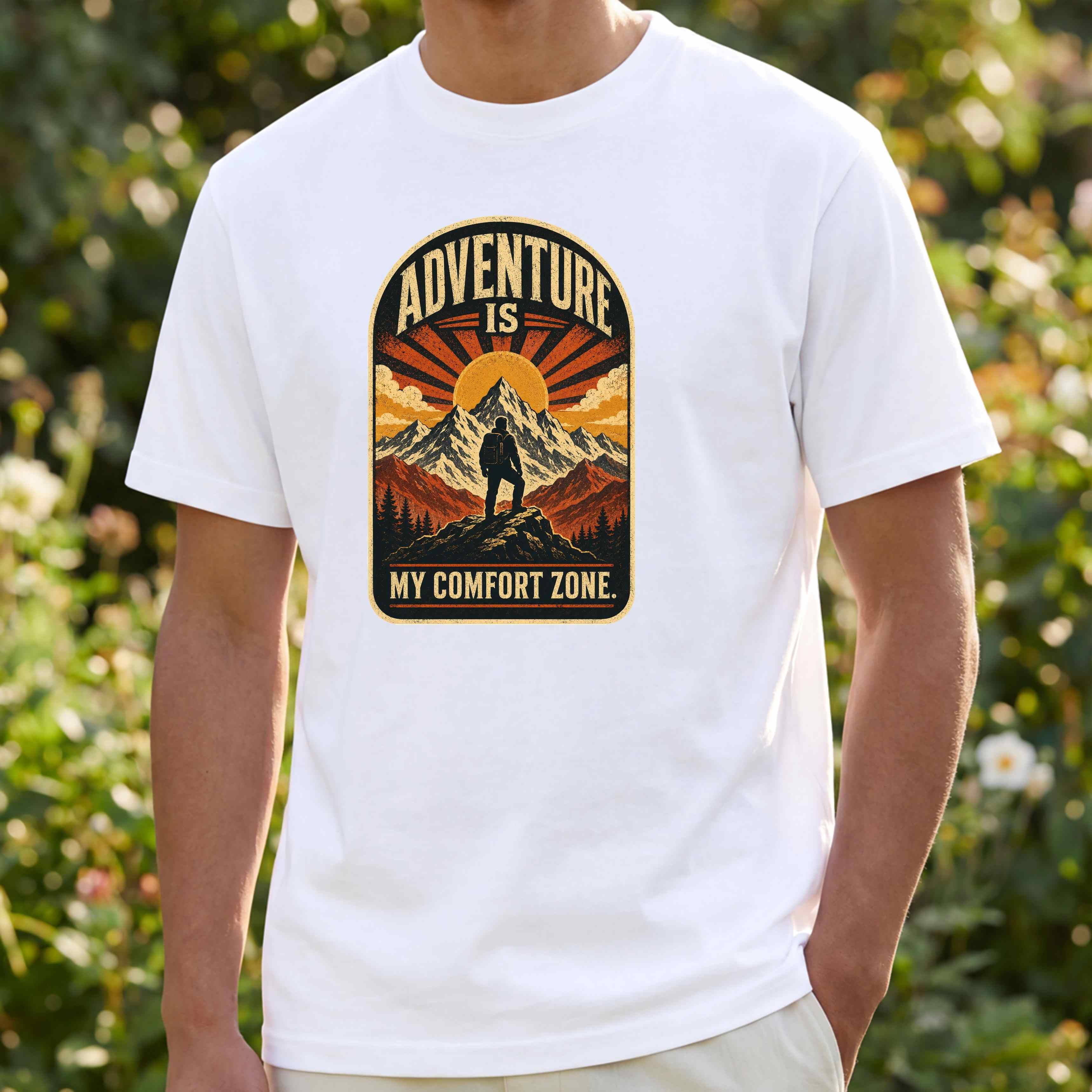 Adventure Is My Comfort Zone T-Shirt — Vintage Mountain Hiking Tee