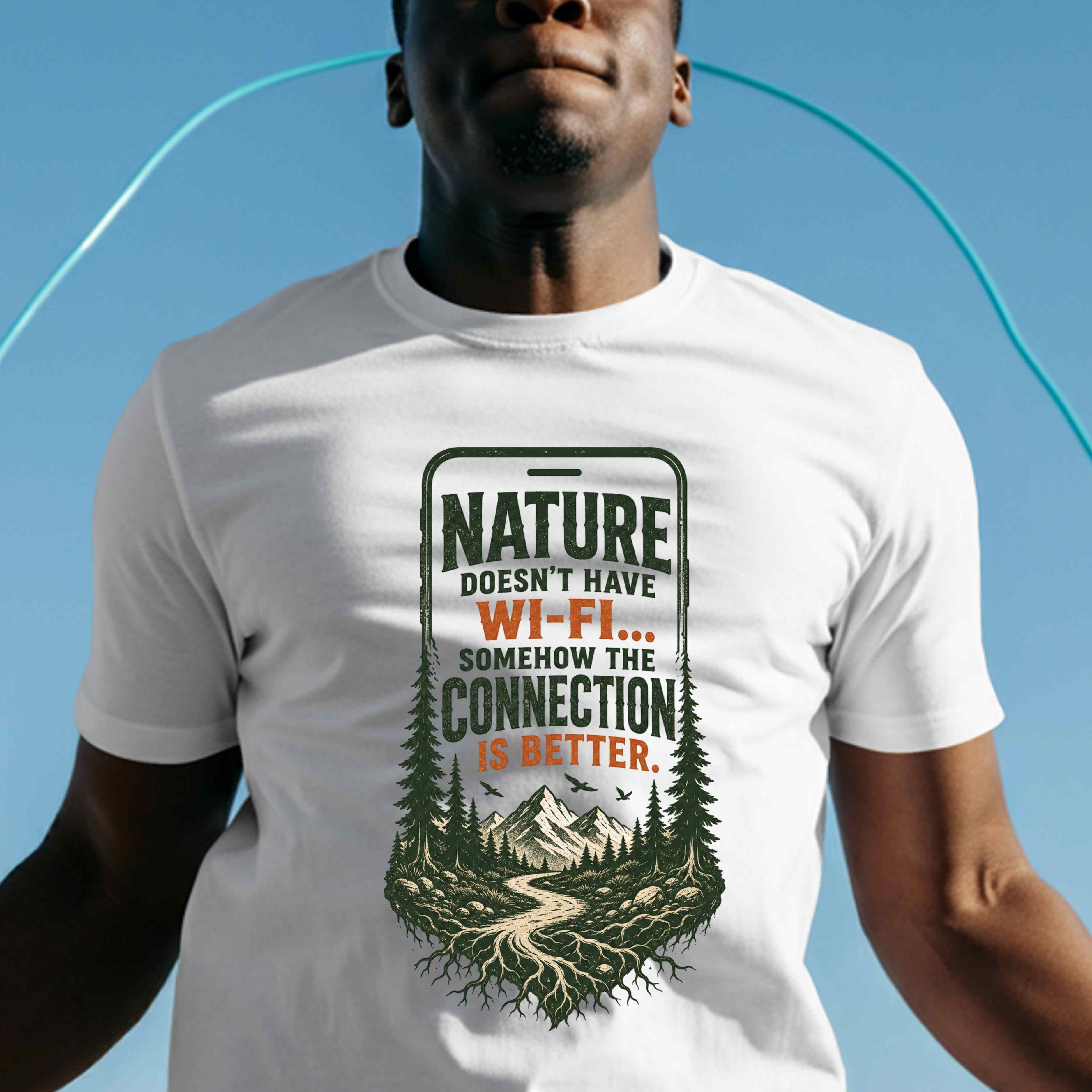 Nature Doesn’t Have Wi‑Fi T-Shirt — Vintage Outdoor Adventure Graphic Tee