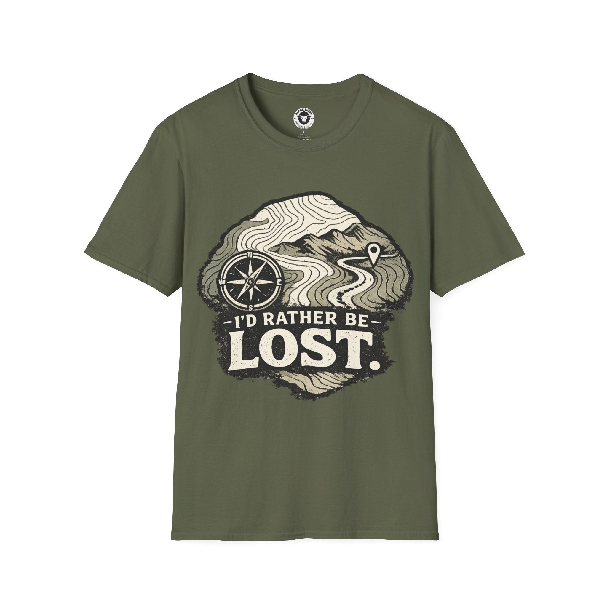 I'd Rather Be Lost T-Shirt — Adventure Compass Mountain Tee