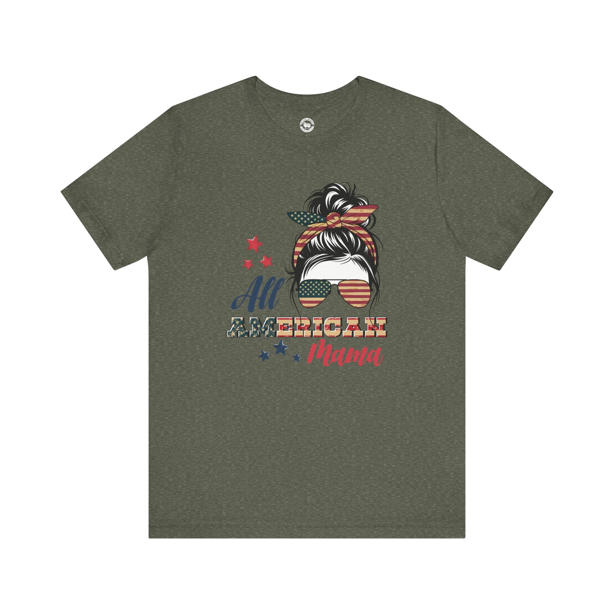 American Mama Tee - Unisex Jersey Short Sleeve Tee for Stars, Stripes & Sass (USA Shirt, 4th of July, Soft Cotton Tee, Mom Shirt, Mama, T-shirt, America)