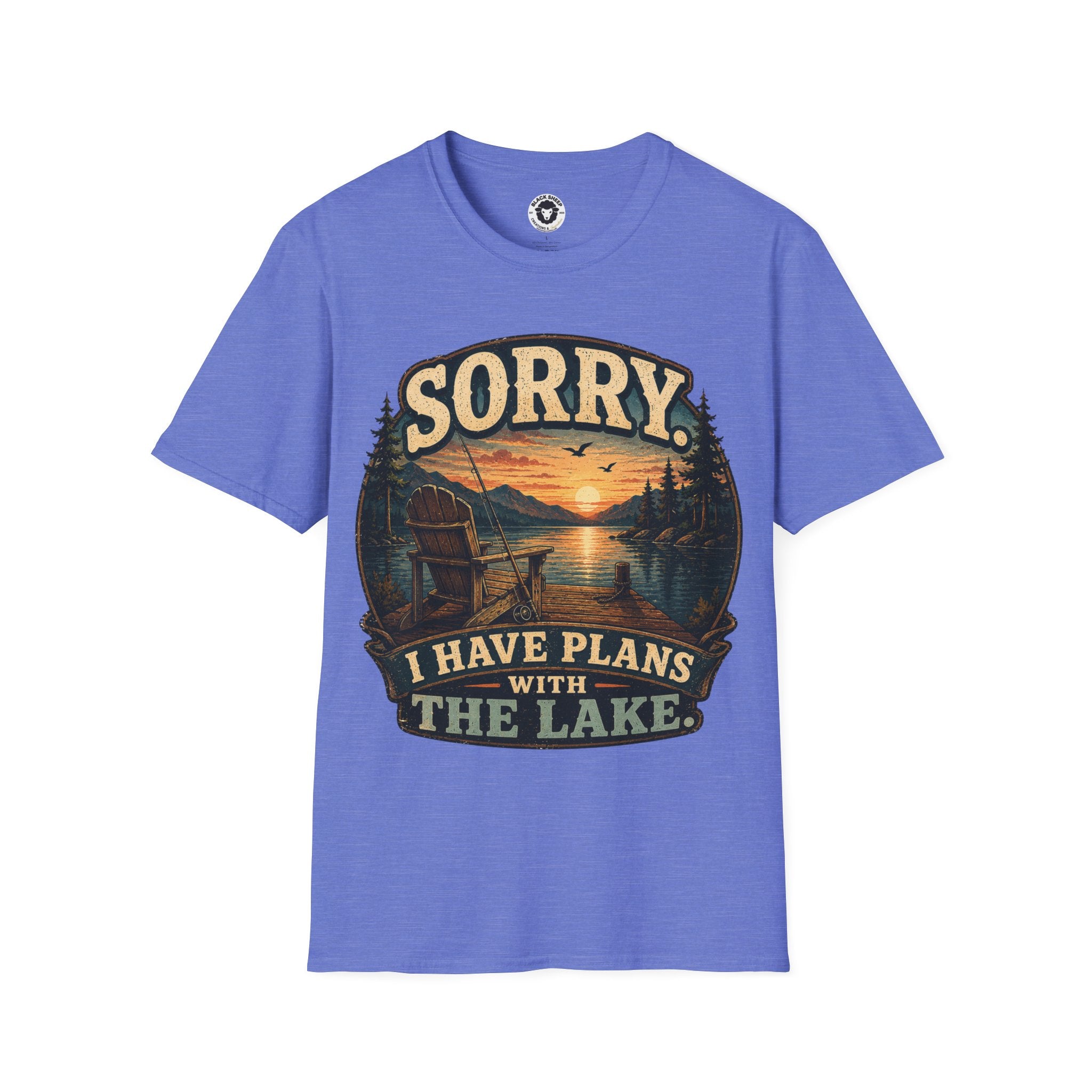 Lake Plans T-Shirt — "Sorry I Have Plans With The Lake" Retro Sunset Tee