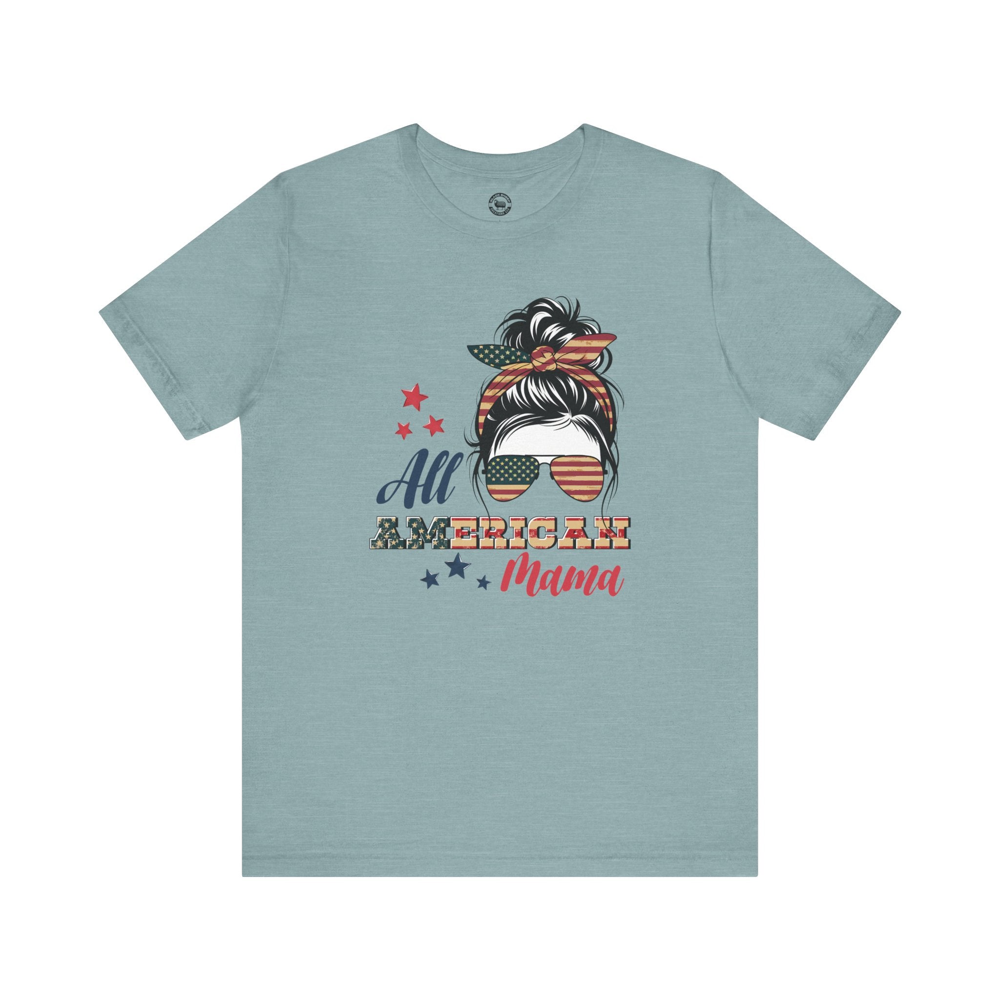 American Mama Tee - Unisex Jersey Short Sleeve Tee for Stars, Stripes & Sass (USA Shirt, 4th of July, Soft Cotton Tee, Mom Shirt, Mama, T-shirt, America)