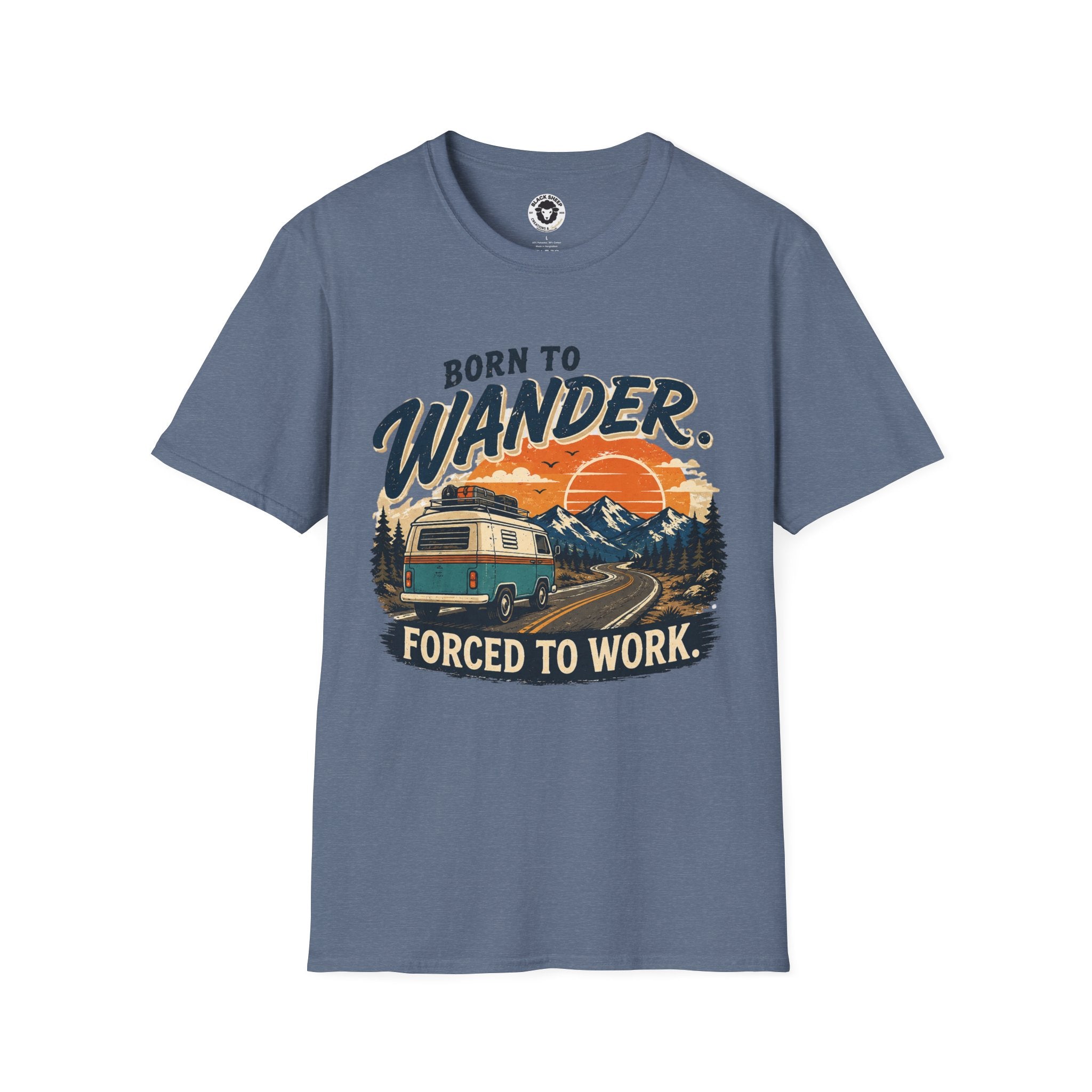 Born to Wander T-Shirt — Retro Adventure RV Graphic