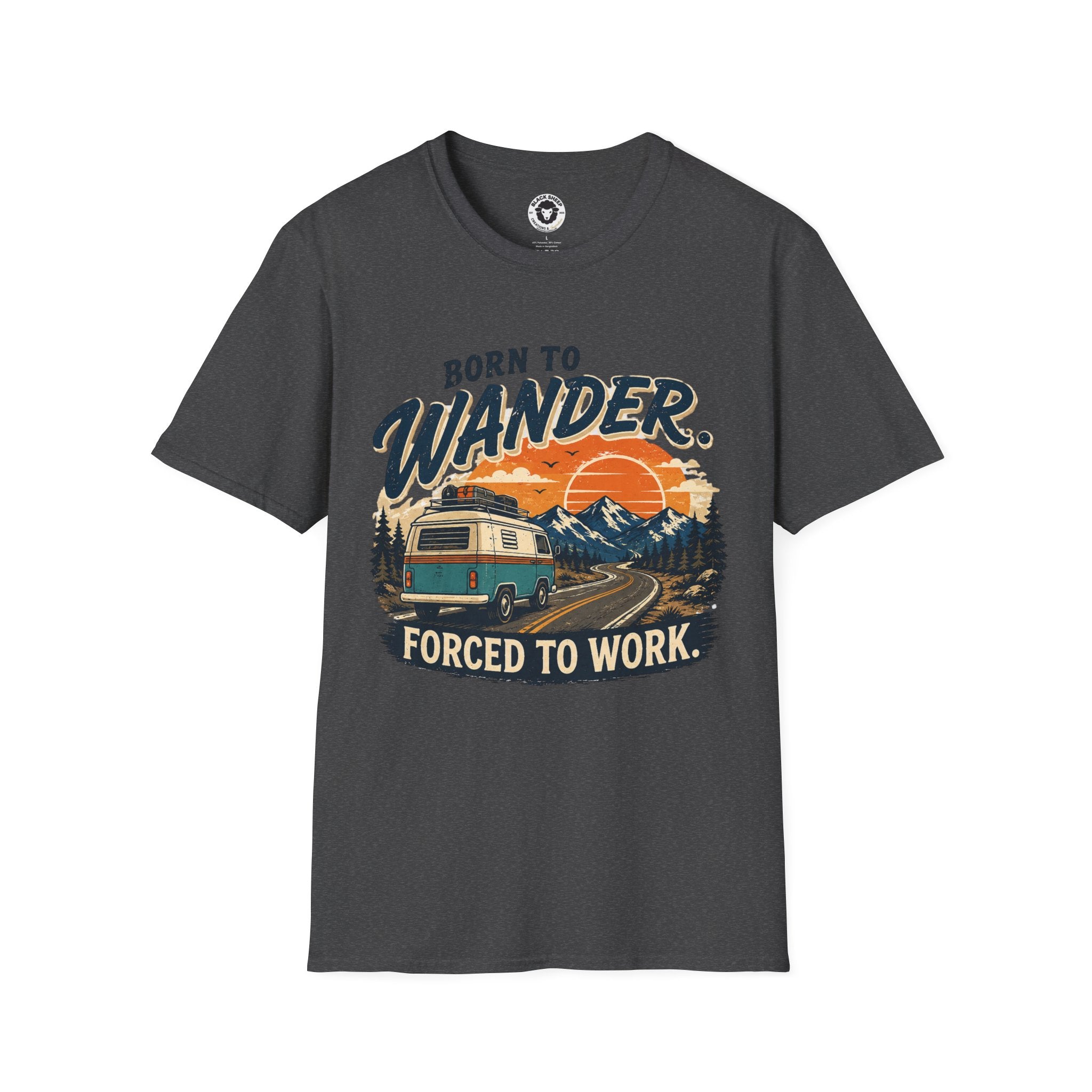 Born to Wander T-Shirt — Retro Adventure RV Graphic