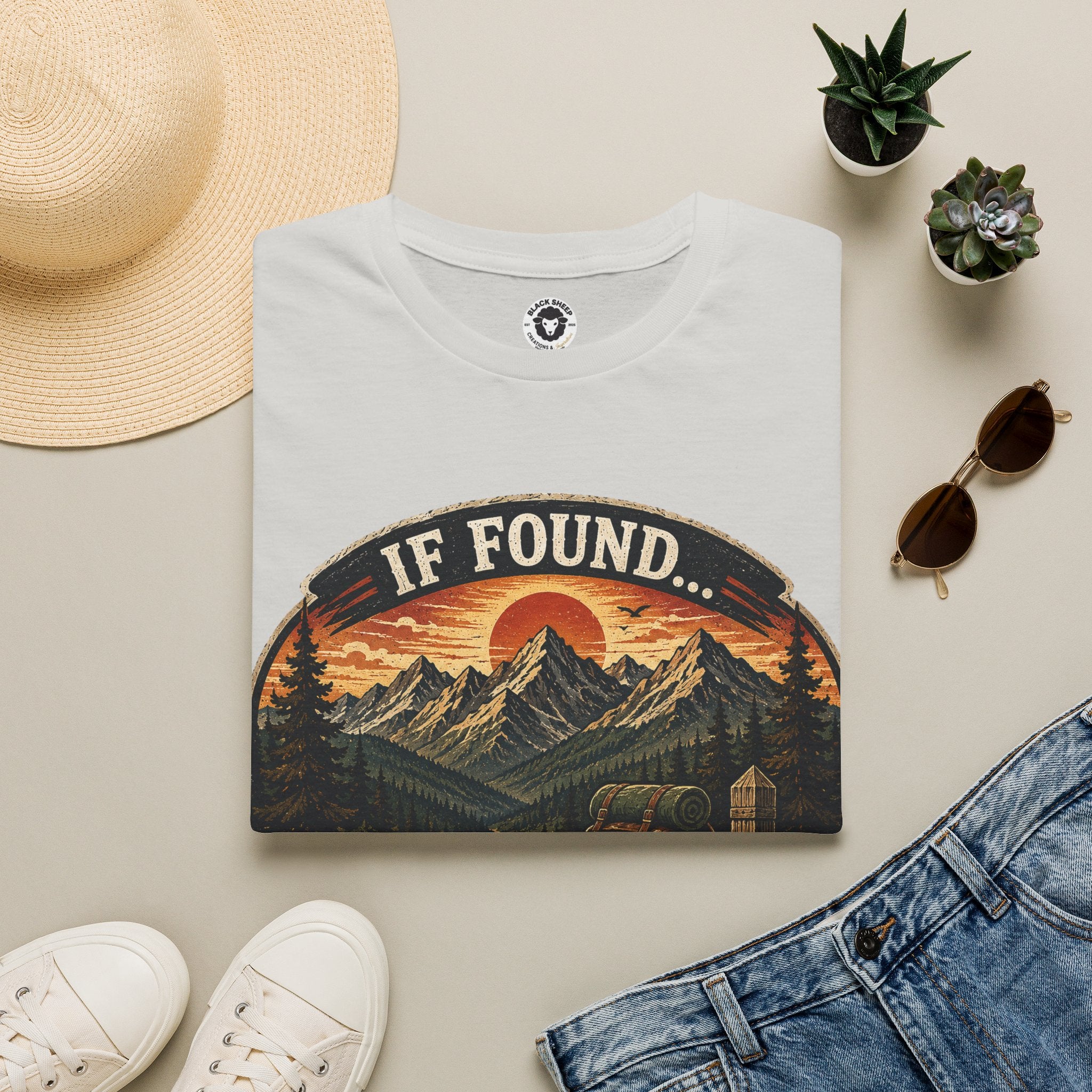 If Found Return Me to the Mountains T-Shirt — Retro Outdoor Hiking Tee