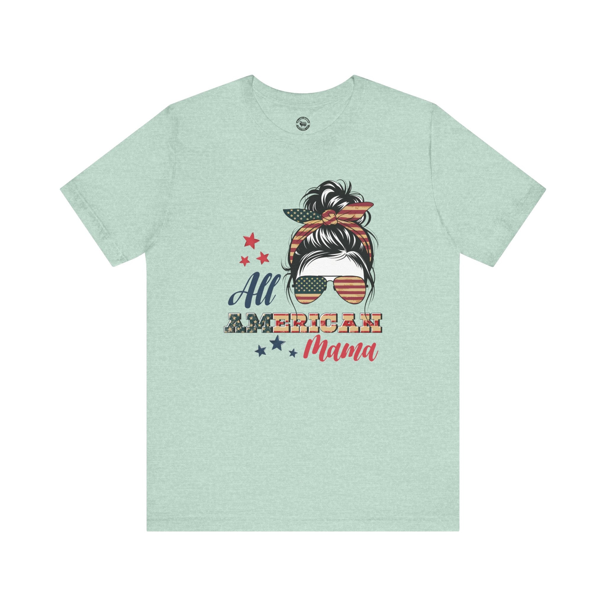 American Mama Tee - Unisex Jersey Short Sleeve Tee for Stars, Stripes & Sass (USA Shirt, 4th of July, Soft Cotton Tee, Mom Shirt, Mama, T-shirt, America)