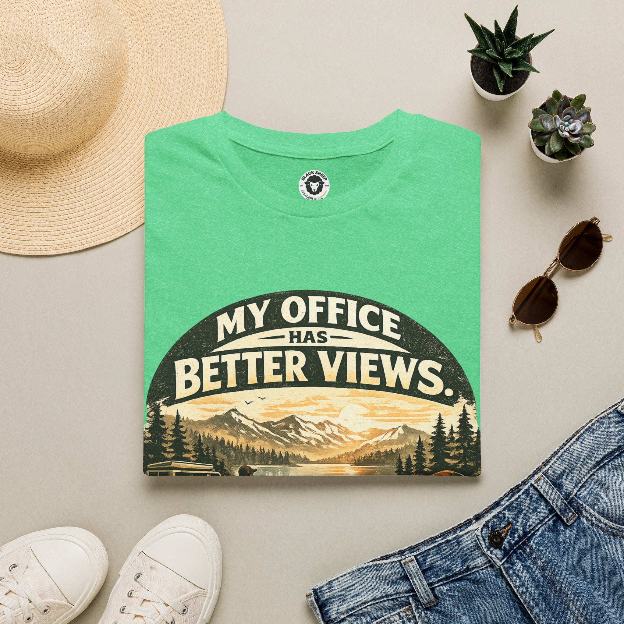 My Office Has Better Views T-Shirt — Scenic Mountain Work-From-Home Tee